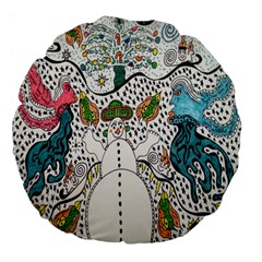 Happysnowman Large 18  Premium Flano Round Cushions by chellerayartisans