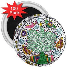 Snowglobe 3  Magnets (100 Pack) by chellerayartisans