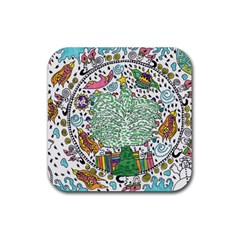 Snowglobe Rubber Coaster (square)  by chellerayartisans