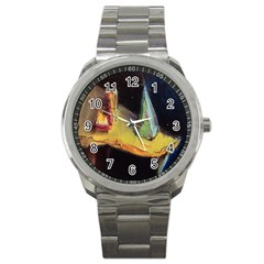 Cosmicchristmastree Sport Metal Watch by chellerayartisans