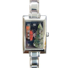 Tree&presents Rectangle Italian Charm Watch by chellerayartisans