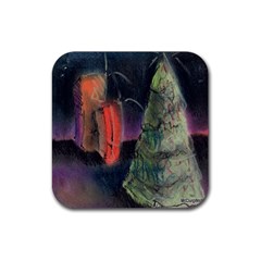 Tree&presents Rubber Coaster (square)  by chellerayartisans