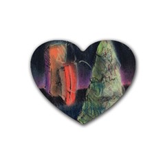 Tree&presents Heart Coaster (4 Pack)  by chellerayartisans