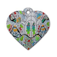 Supersonic Volcano Snowman Dog Tag Heart (two Sides) by chellerayartisans