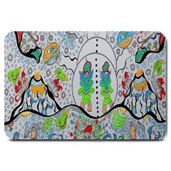 Supersonic Volcano Snowman Large Doormat  by chellerayartisans