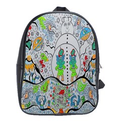 Supersonic Volcano Snowman School Bag (large) by chellerayartisans