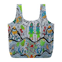 Supersonic Volcano Snowman Full Print Recycle Bag (l) by chellerayartisans