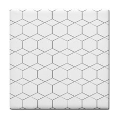 Honeycomb Pattern Black And White Tile Coasters by picsaspassion