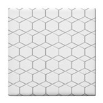 Honeycomb pattern black and white Tile Coasters Front