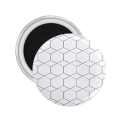 Honeycomb Pattern Black And White 2 25  Magnets by picsaspassion