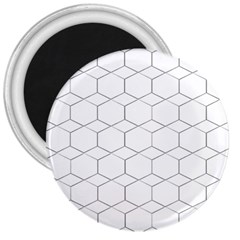 Honeycomb Pattern Black And White 3  Magnets by picsaspassion