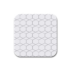 Honeycomb Pattern Black And White Rubber Square Coaster (4 Pack)  by picsaspassion