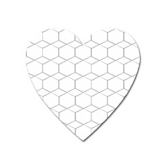 Honeycomb Pattern Black And White Heart Magnet by picsaspassion