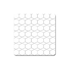 Honeycomb Pattern Black And White Square Magnet by picsaspassion