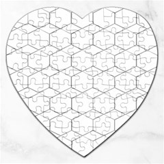 Honeycomb Pattern Black And White Jigsaw Puzzle (heart)