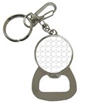 Honeycomb pattern black and white Bottle Opener Key Chains Front