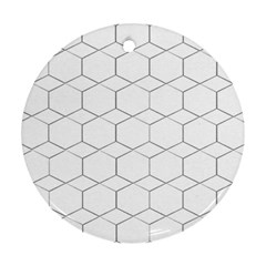 Honeycomb Pattern Black And White Round Ornament (two Sides) by picsaspassion