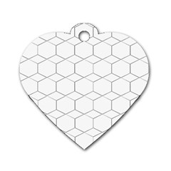 Honeycomb Pattern Black And White Dog Tag Heart (two Sides) by picsaspassion