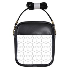 Honeycomb Pattern Black And White Girls Sling Bag by picsaspassion