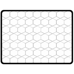 Honeycomb Pattern Black And White Fleece Blanket (large)  by picsaspassion