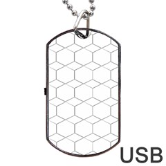 Honeycomb Pattern Black And White Dog Tag Usb Flash (one Side) by picsaspassion