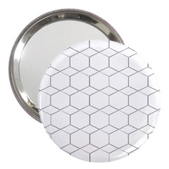 Honeycomb Pattern Black And White 3  Handbag Mirrors by picsaspassion