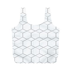 Honeycomb Pattern Black And White Full Print Recycle Bag (m) by picsaspassion