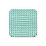 Mint Triangle shape pattern Rubber Coaster (Square)  Front