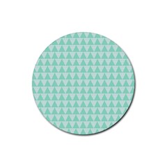 Mint Triangle Shape Pattern Rubber Coaster (round)  by picsaspassion