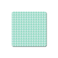 Mint Triangle Shape Pattern Square Magnet by picsaspassion