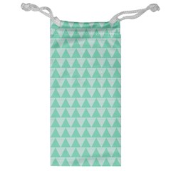 Mint Triangle Shape Pattern Jewelry Bag by picsaspassion