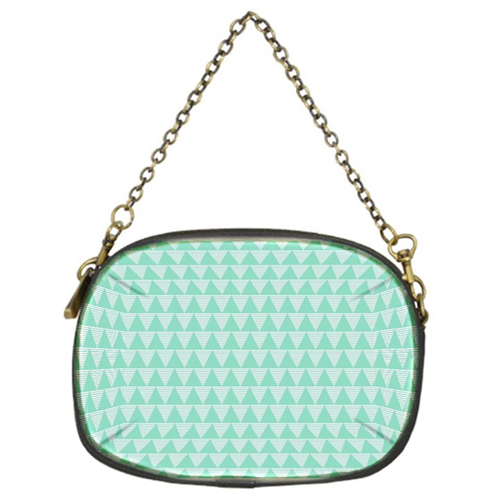 Mint Triangle shape pattern Chain Purse (One Side)