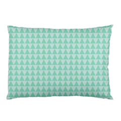 Mint Triangle Shape Pattern Pillow Case by picsaspassion