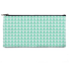 Mint Triangle Shape Pattern Pencil Cases by picsaspassion