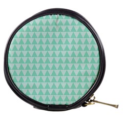 Mint Triangle Shape Pattern Mini Makeup Bag by picsaspassion