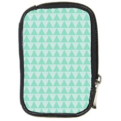 Mint Triangle Shape Pattern Compact Camera Leather Case by picsaspassion