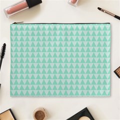 Mint Triangle Shape Pattern Cosmetic Bag (xl) by picsaspassion