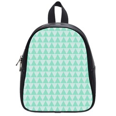 Mint Triangle Shape Pattern School Bag (small) by picsaspassion