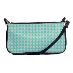 Mint Triangle Shape Pattern Shoulder Clutch Bag by picsaspassion