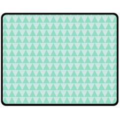 Mint Triangle Shape Pattern Fleece Blanket (medium)  by picsaspassion