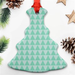 Mint Triangle Shape Pattern Christmas Tree Ornament (two Sides) by picsaspassion