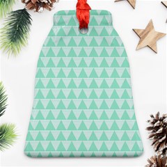 Mint Triangle Shape Pattern Bell Ornament (two Sides) by picsaspassion