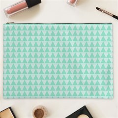 Mint Triangle Shape Pattern Cosmetic Bag (xxl) by picsaspassion