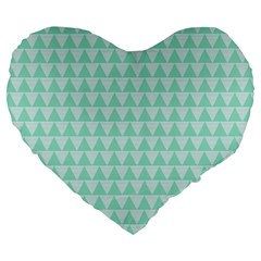 Mint Triangle Shape Pattern Large 19  Premium Heart Shape Cushions by picsaspassion