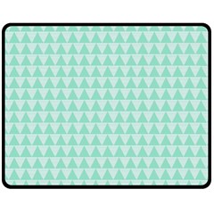 Mint Triangle Shape Pattern Double Sided Fleece Blanket (medium)  by picsaspassion