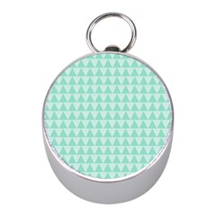 Mint Triangle Shape Pattern Mini Silver Compasses by picsaspassion