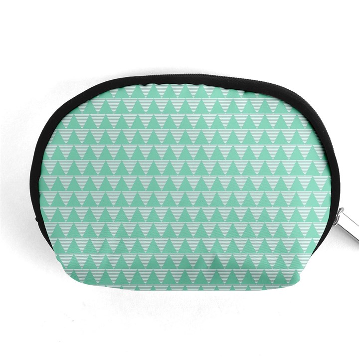 Mint Triangle shape pattern Accessory Pouch (Medium)