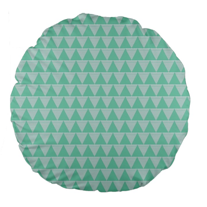 Mint Triangle shape pattern Large 18  Premium Flano Round Cushions