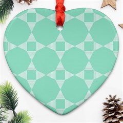 Mint Star Pattern Ornament (heart) by picsaspassion