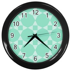 Mint Star Pattern Wall Clock (black) by picsaspassion